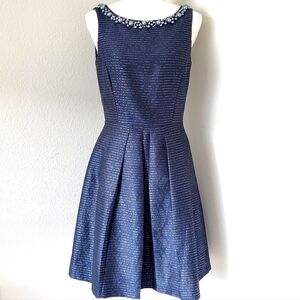 GUC - Tahari ASL Fit & Flare Navy Dress Size 4